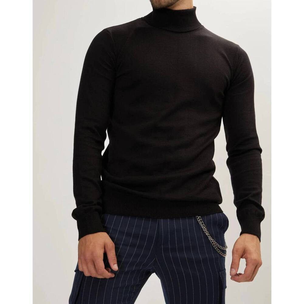 NEW RON TOMSON roll neck sweater in black